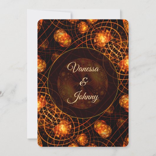 Elegant Classic Boho Modern Gold #901 Wedding 招待状 (裏面)