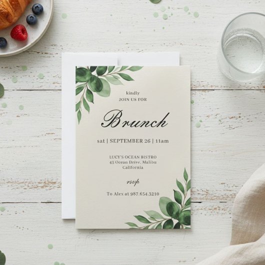Elegant Classic Brunch Invitation シーズンカード