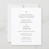 Elegant Classic Budget Wedding Invitation (正面)