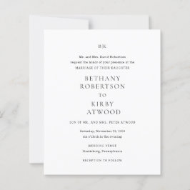 Elegant Classic Budget Wedding Invitation