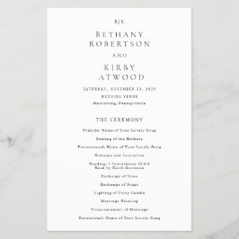 Elegant Classic Budget Wedding Program チラシ