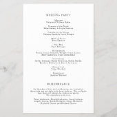 Elegant Classic Budget Wedding Program チラシ (裏面)