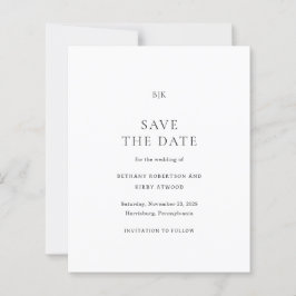 Elegant Classic Budget Wedding Save the Date