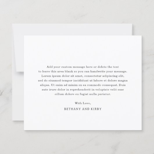 Elegant Classic Budget Wedding Thank You Card (裏面)