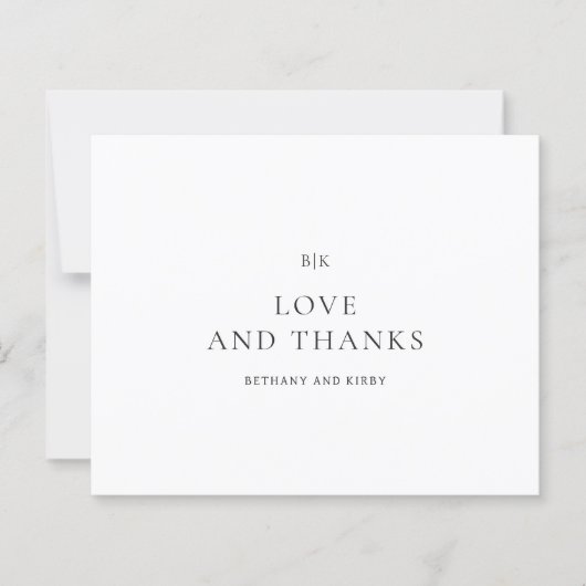Elegant Classic Budget Wedding Thank You Card (正面)