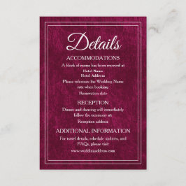 Elegant Classic Burgundy Berry Wedding Details エンクロージャーカード