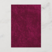 Elegant Classic Burgundy Berry Wedding Details エンクロージャーカード (裏面)