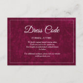 Elegant Classic Burgundy Berry Wedding Dress Code エンクロージャーカード (正面)