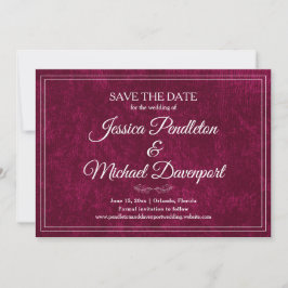 Elegant Classic Burgundy Berry Wedding Save Date セーブザデート