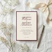Elegant Classic Burgundy Old Money Wedding 招待状
