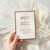 Elegant Classic Burgundy Old Money Wedding 招待状