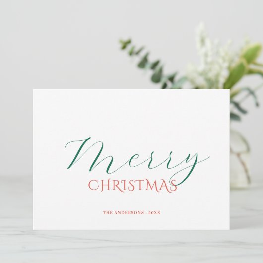Elegant classic calligraphy script christmas Card シーズンカード (スタンド正面)
