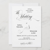 Elegant Classic Calligraphy Wedding Invitation 招待状 (正面)