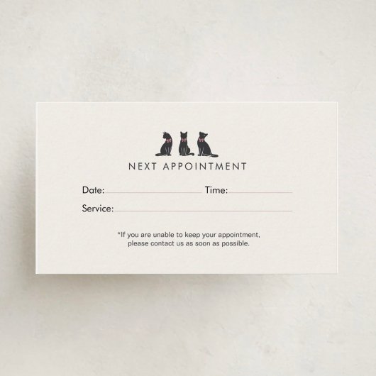 Elegant Classic Cat Grooming Appointment  予約カード