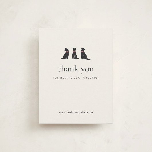 Elegant Classic Cat Grooming Business Insert |  サンキューカード