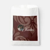 Elegant Classic Chic Damask Photo Wedding フェイバーバッグ (正面)