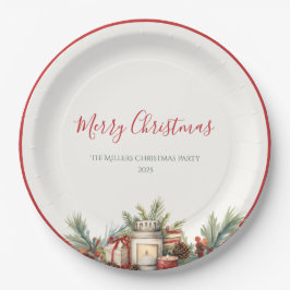 Elegant Classic Christmas Paper Plates  ペーパープレート