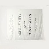 Elegant Classic Custom Fabric Wedding Welcome Sign タペストリー (正面(横))