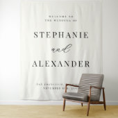 Elegant Classic Custom Fabric Wedding Welcome Sign タペストリー (インサイチュ)