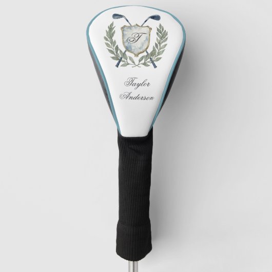 Elegant Classic Custom Monogram Golf Crest ゴルフヘッドカバー (正面)