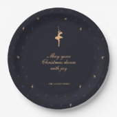 Elegant classic dark blue paper plate ペーパープレート (正面)