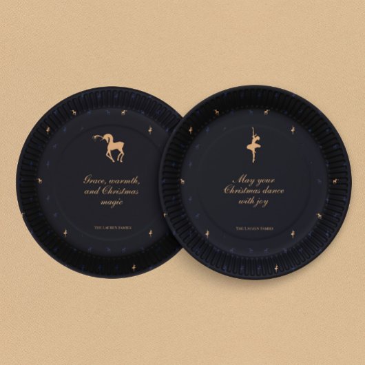 Elegant classic dark blue paper plate ペーパープレート