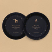 Elegant classic dark blue paper plate ペーパープレート