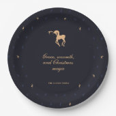 Elegant classic dark blue paper plate ペーパープレート (正面)
