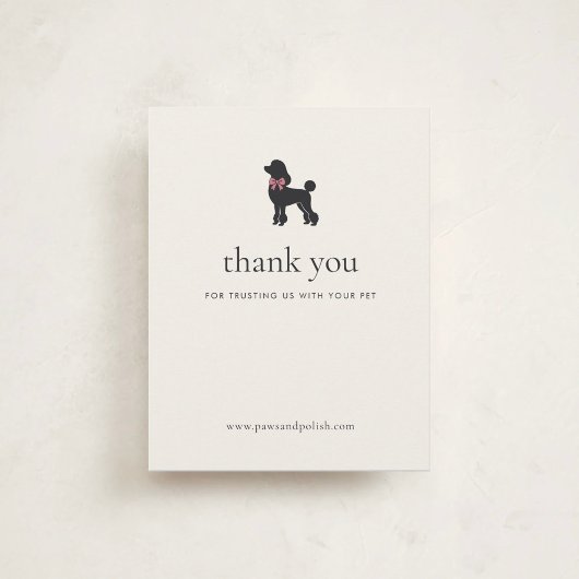 Elegant Classic Dog Groomer Business Insert | サンキューカード