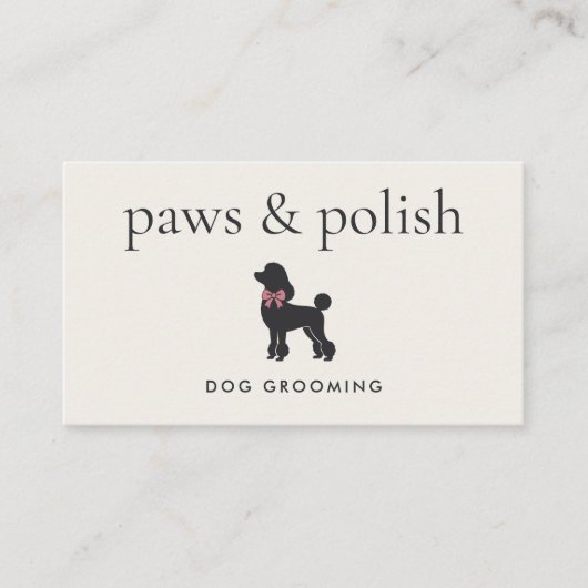 Elegant Classic Dog Groomer | Editable 名刺 (正面)