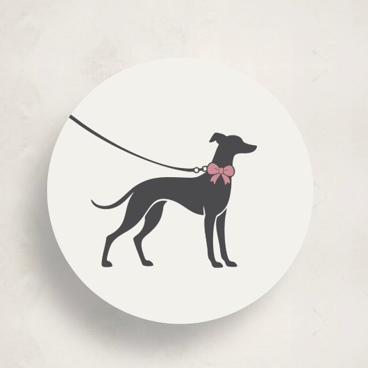 Elegant Classic Dog Walker Logo Sticker ラウンドシール