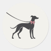 Elegant Classic Dog Walker Logo Sticker ラウンドシール (正面)