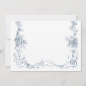 Elegant Classic Dusty Blue French Floral ノートカード (正面)