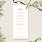 Elegant Classic Dusty Rose Border Script Wedding メニュー