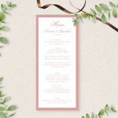 Elegant Classic Dusty Rose Border Script Wedding メニュー