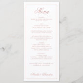 Elegant Classic Dusty Rose Border Script Wedding メニュー (正面)