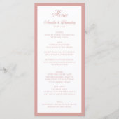 Elegant Classic Dusty Rose Border Script Wedding メニュー (正面)