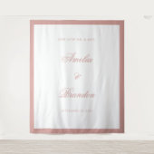 Elegant Classic Dusty Rose Border Wedding Backdrop タペストリー (正面)