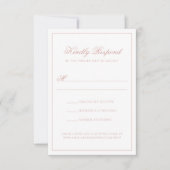 Elegant Classic Dusty Rose Monogram Script Wedding 出欠カード (正面)