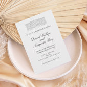 Elegant Classic Estate Illustration Wedding Invita 招待状