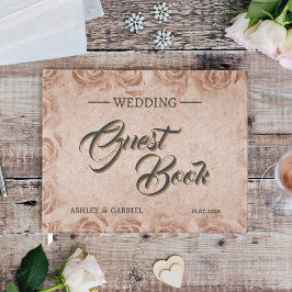 Elegant Classic Floral Rustic Wedding Guest Book 3 ゲストブック
