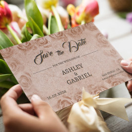 Elegant Classic Floral Rustic Wedding Save Date 3 セーブザデート
