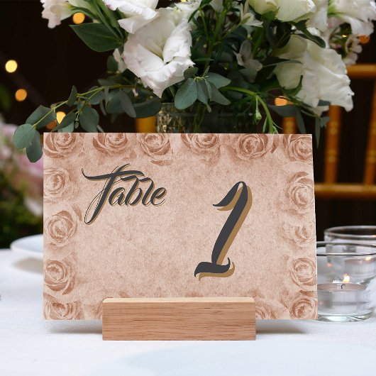 Elegant Classic Floral Rustic Wedding Table Nº 3 テーブルナンバー