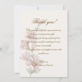 Elegant Classic Floral Wedding Thank You Card サンキューカード