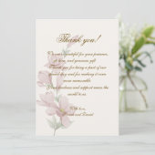 Elegant Classic Floral Wedding Thank You Card サンキューカード (スタンド正面)