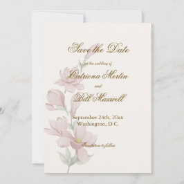 Elegant Classic Florals Save The Date Card 招待状
