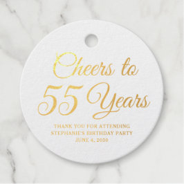 Elegant Classic Foil Cheers to 55 Years Gold フェイバータグ