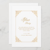Elegant Classic Frame Gold Script Iftar Party 招待状 (正面/裏面)