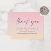 Elegant Classic Funeral Memorial Thank You ノートカード (正面/裏面インサイチュ)