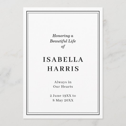 Elegant Classic Funeral Service Design プログラム (正面)